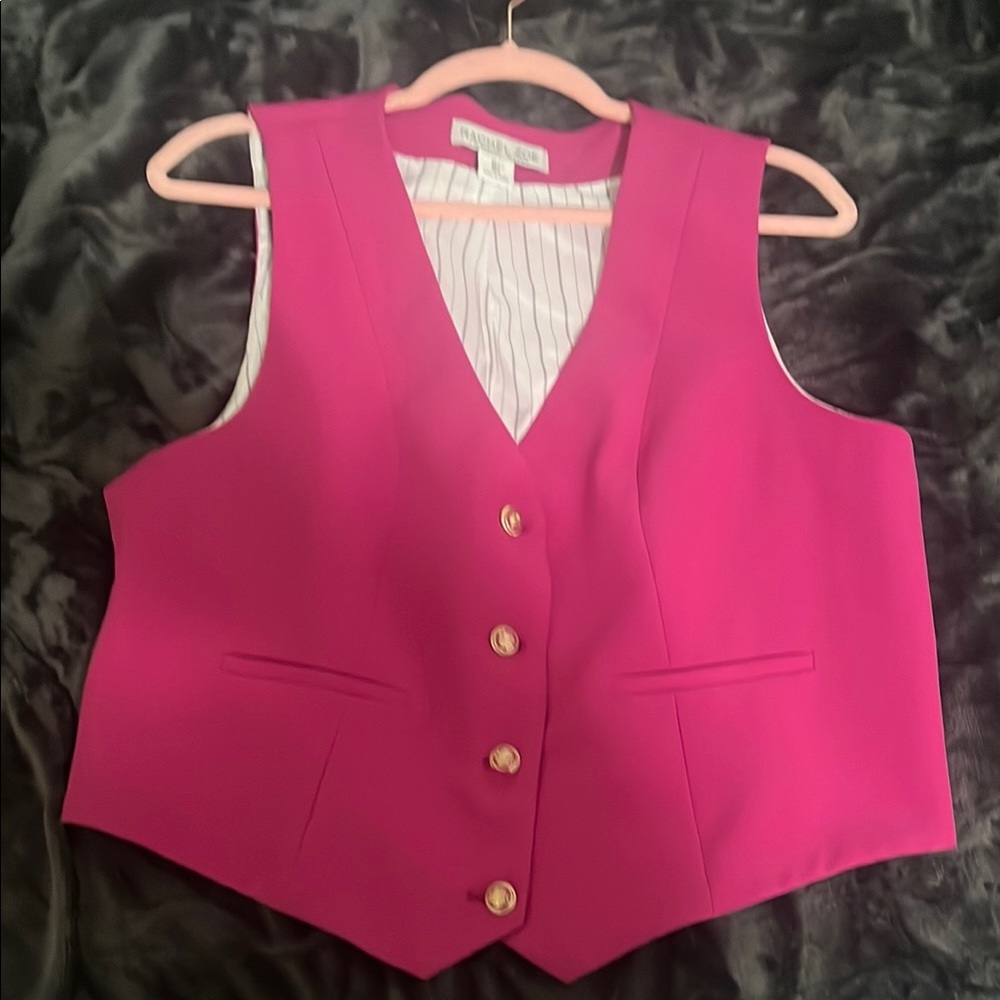 Magenta Button-Up Vest
